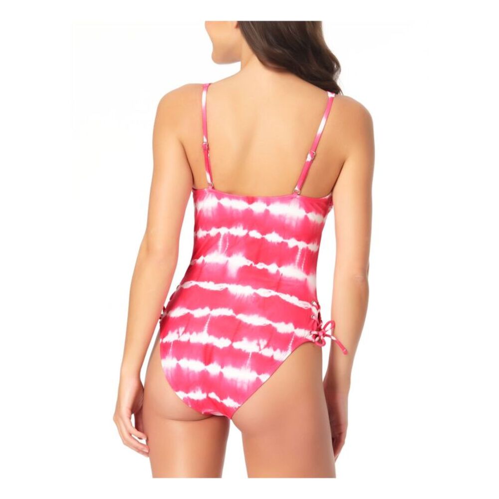 CALIFORNIA WAVES Women's Pink Stretch REMOVABLE CUPS One Piece Swimsuit S - Picture 2 of 4